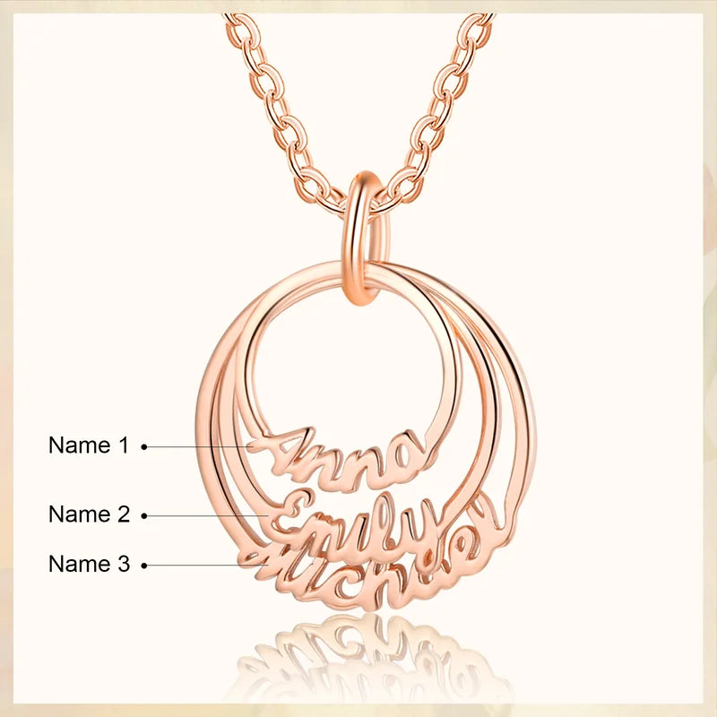 Personalised 1-5 Name Necklace | Three Colours