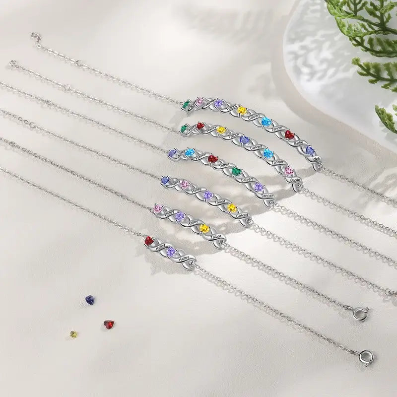 Customizable 2025 birthstone bracelet