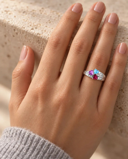 Personalised Ring for Mum - worn on the hand
