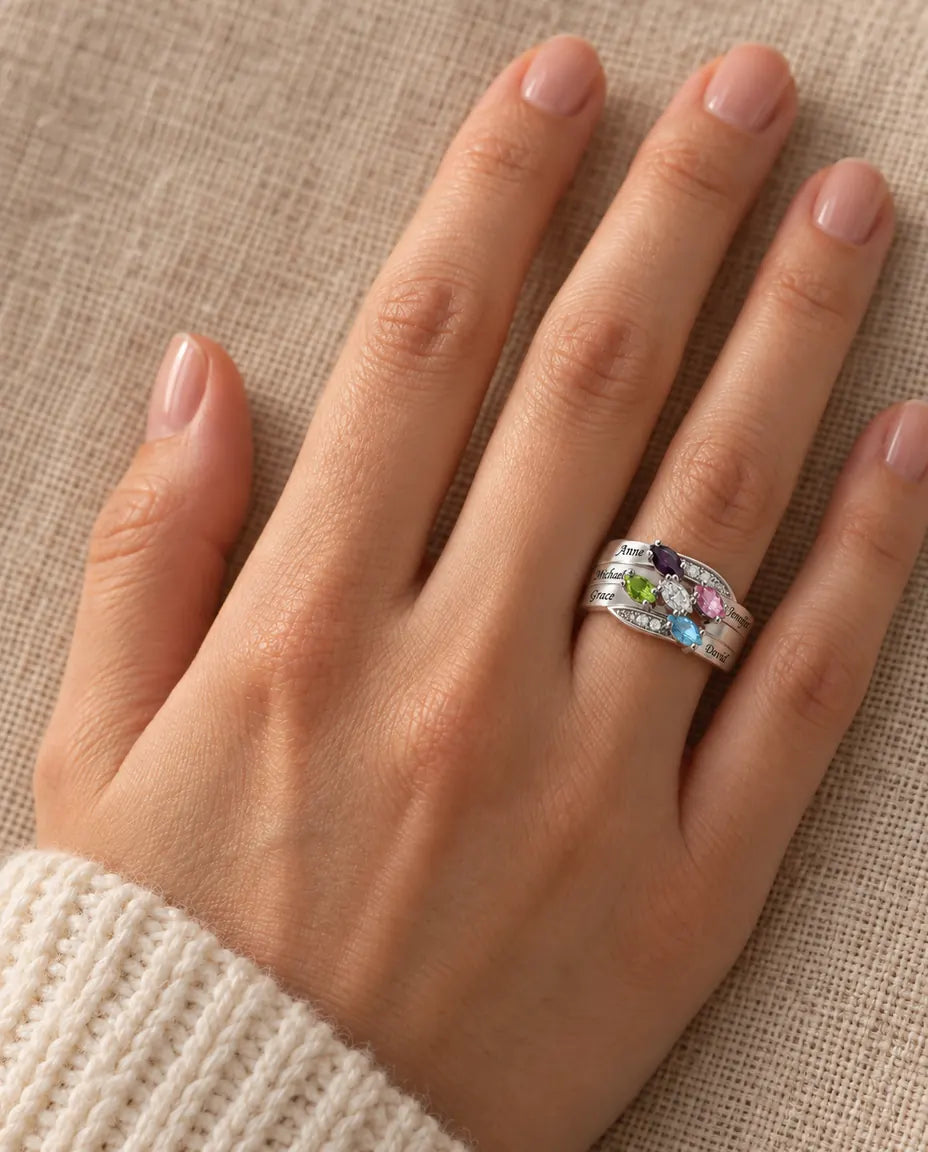 Personalised Ring for Mum - worn on the hand
