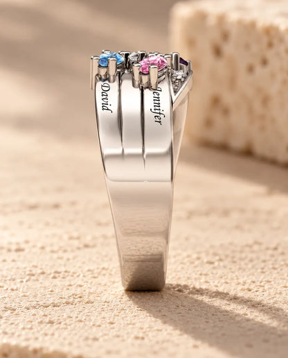Personalised Ring for Mum - side profile of the setting