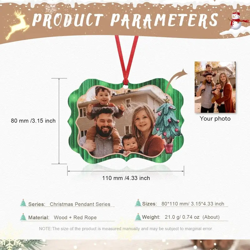 Personalised Christmas Ornament with Photo and Text