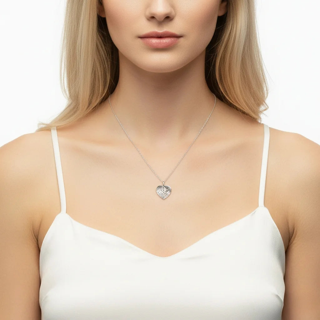 Personalised Angel Wings Photo Locket Necklace with Engraving in 925 Sterling Silver