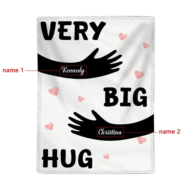 Personalised Blanket with Couple Names | Personalised Fleece Blanket | Personalised Flannel Blanket