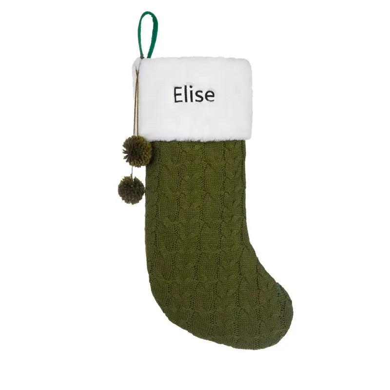 Personalised Christmas Decoration Cable Knit Name Stocking