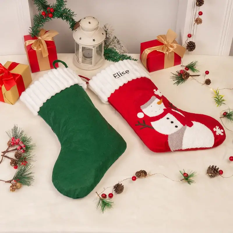 Personalised Christmas Santa/Snowman Christmas Stockings Fireplace Decoration Gift Stockings
