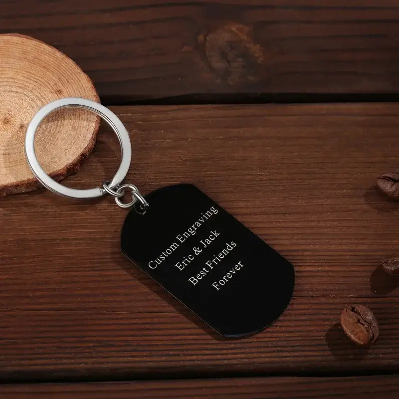 Personalised Colour Photo Keyring with Engraving