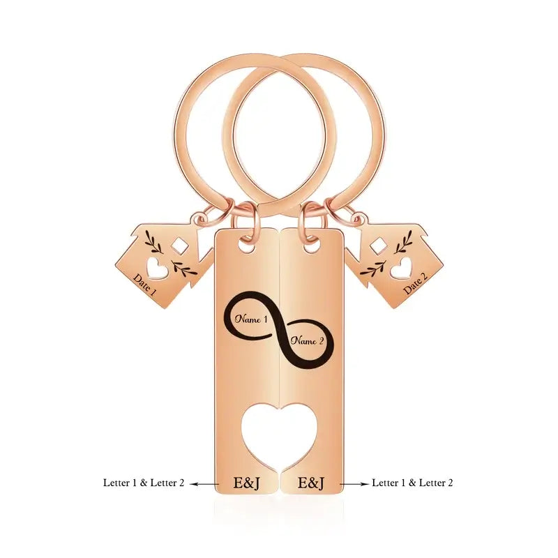 Personalised 2025 matching keyrings