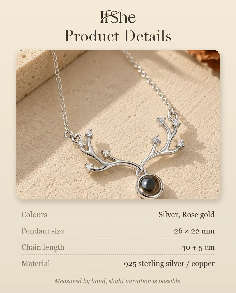 Photo Projection Necklace - size and material details