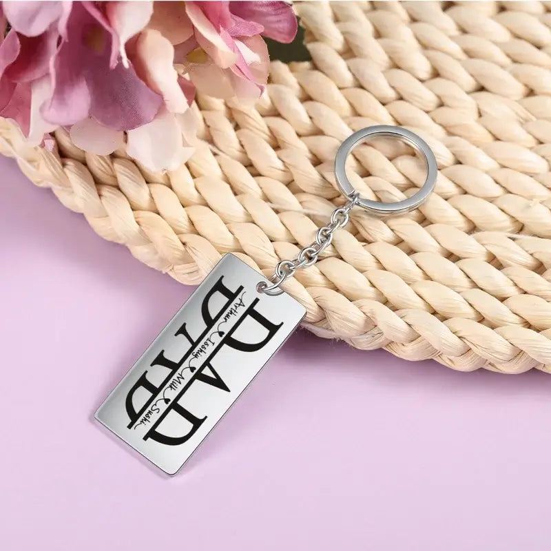 Personalised Engraved Family Names Keyring