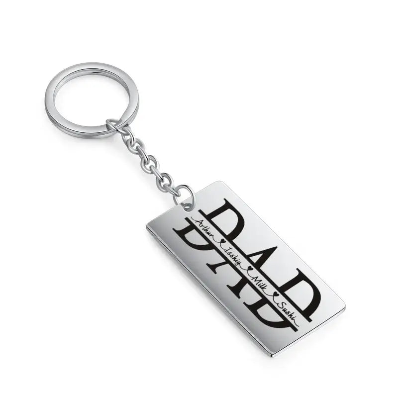 Personalised Engraved Family Names Keyring