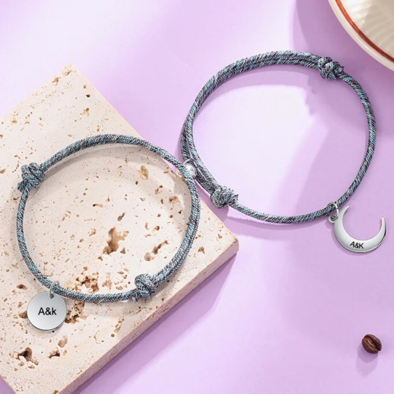 Personalised Matching Bracelets | Engraved Magnetic Bracelets