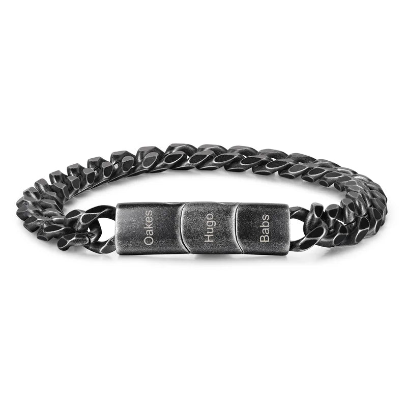 Personalised Engraved Men's Bracelet Stainless Steel