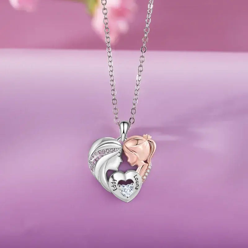 personalised engraved mother daughter necklace 2