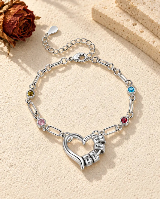 Personalised Birthstone Bracelet - front view