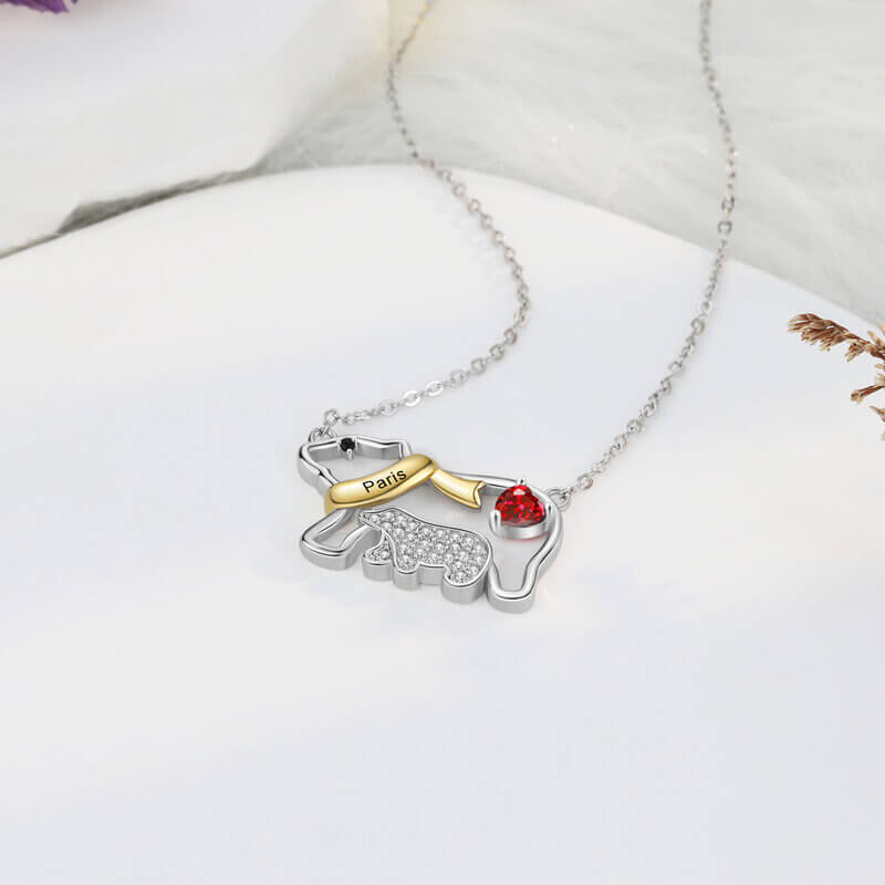 Personalised Engraved Polar Bear Mother and Child Necklace