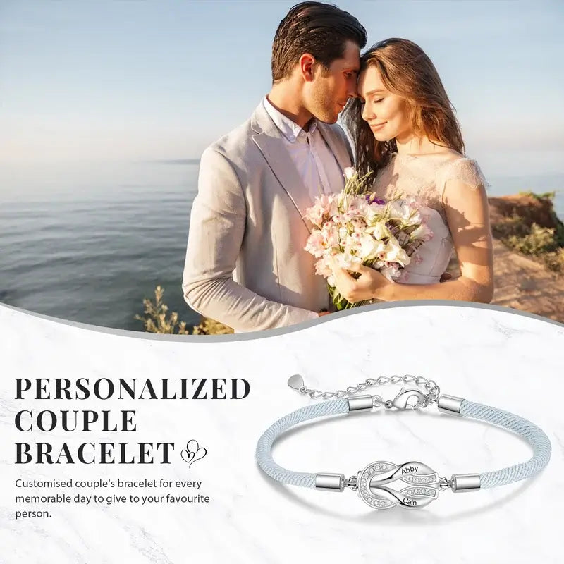 Silver infinity Couple Name Bracelet at Rs 1550.00 | Surat| ID:  2852527103962