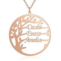 Personalised Family Tree Name Necklace Silver/Rose/Yellow Gold