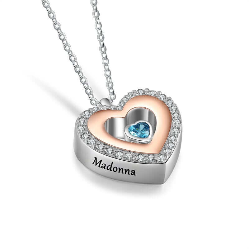 Personalised Engraved Heart Ashes Necklace