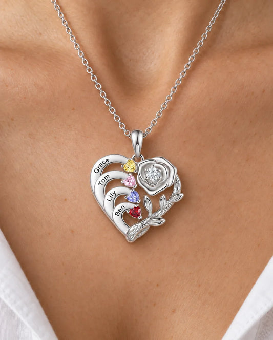 Personalised Birthstone Necklace - worn on a model