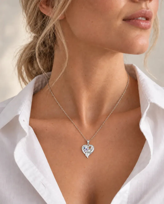 Personalised Birthstone Necklace - worn on a model