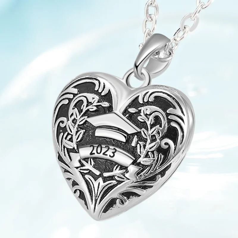 Personalised Graduation Necklace | Photo Locket Necklace | Heart Locket with Engraving