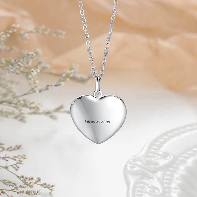 Heart Personalised Photo Locket Necklace | Photo Necklace | Picture Necklace | Sterling Silver