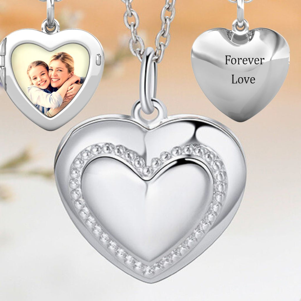 Heart Personalised Photo Locket Necklace | Photo Necklace | Picture Necklace | Sterling Silver