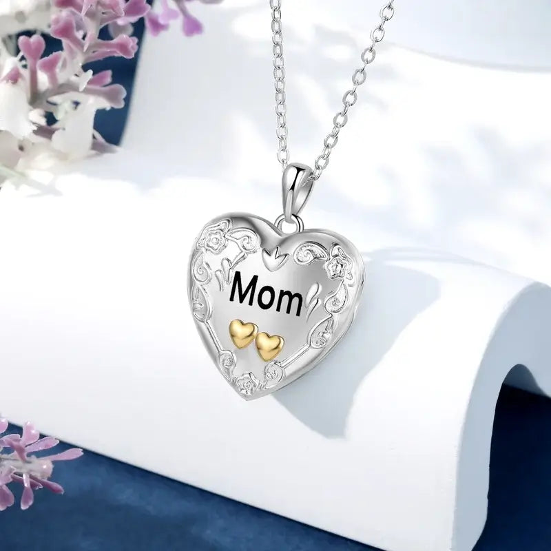 Personalised Heart Photo Locket Necklace with Engraving | Photo Necklace | Picture Necklace