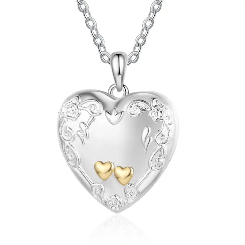 Personalised Heart Photo Locket Necklace with Engraving | Photo Necklace | Picture Necklace