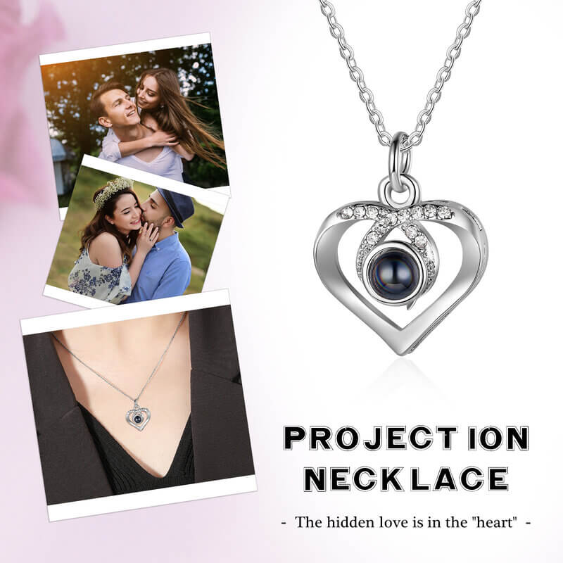 Personalised Heart Photo Projection NecklacePhoto Projection Necklace with Picture Inside | Heart Projection Necklace