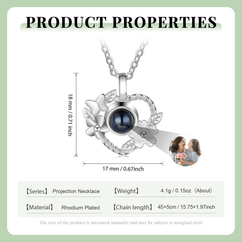 Personalised Heart Photo Projection Necklace