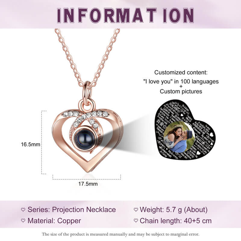 Photo Projection Necklace with Picture Inside | Heart Projection Necklace