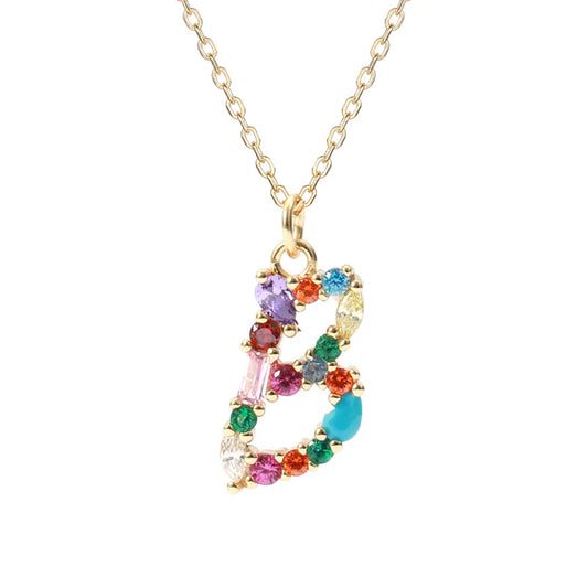 Initial Letter B Charm Necklace