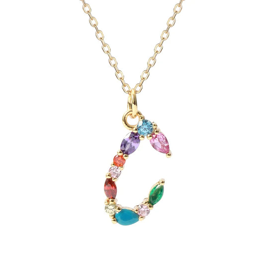Initial Letter C Charm Necklace
