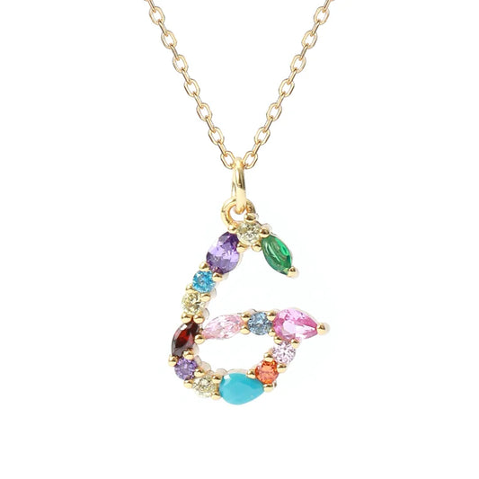 Initial Letter G Charm Necklace Sterling Silver