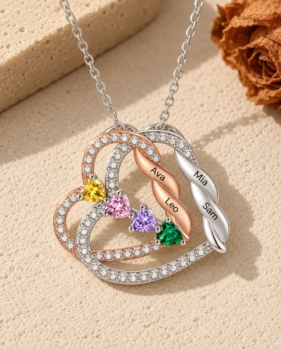 Personalised Birthstone Necklace - laid flat