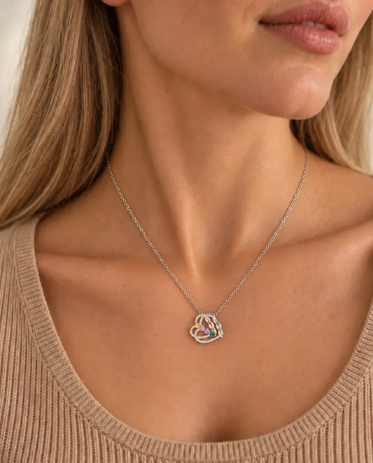 Personalised Birthstone Necklace - worn on a model