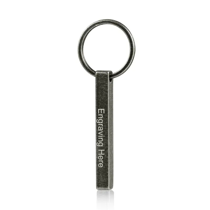 Personalised Keyring 3D Vertical Bar | Engraved Keyring | Name Keyring