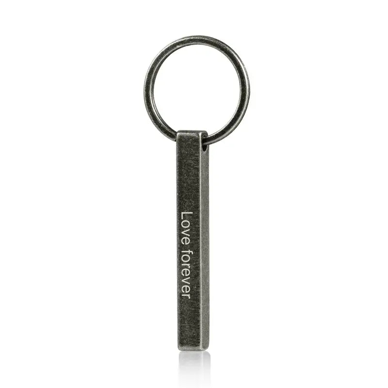 Personalised Keyring 3D Vertical Bar | Engraved Keyring | Name Keyring