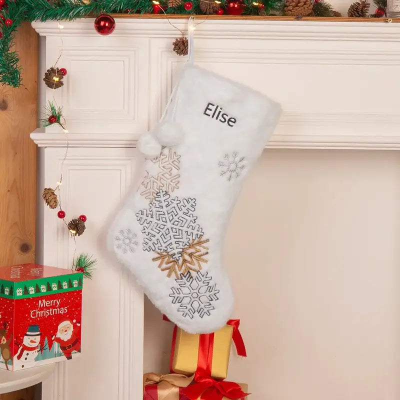 Personalised Large Christmas Stocking, Decoration Fireplace, Gift Bag