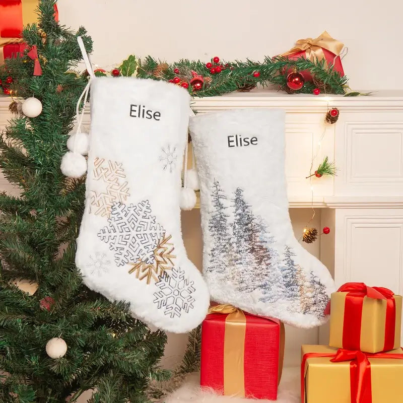 Personalised Large Christmas Stocking, Decoration Fireplace, Gift Bag