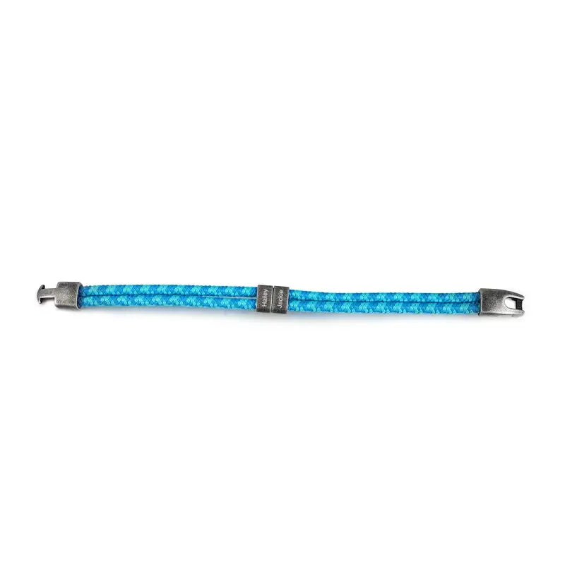 Personalised Men's Blue Nylon Bracelet with Stainless Steel Beads - Father's Day Gift