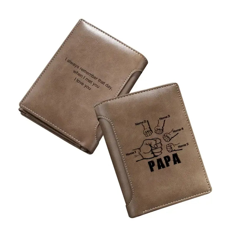 Personalised Wallet for Men | Personalised Leather Wallet | Personalised Wallet for Dad | Up to 5 Names Wallet