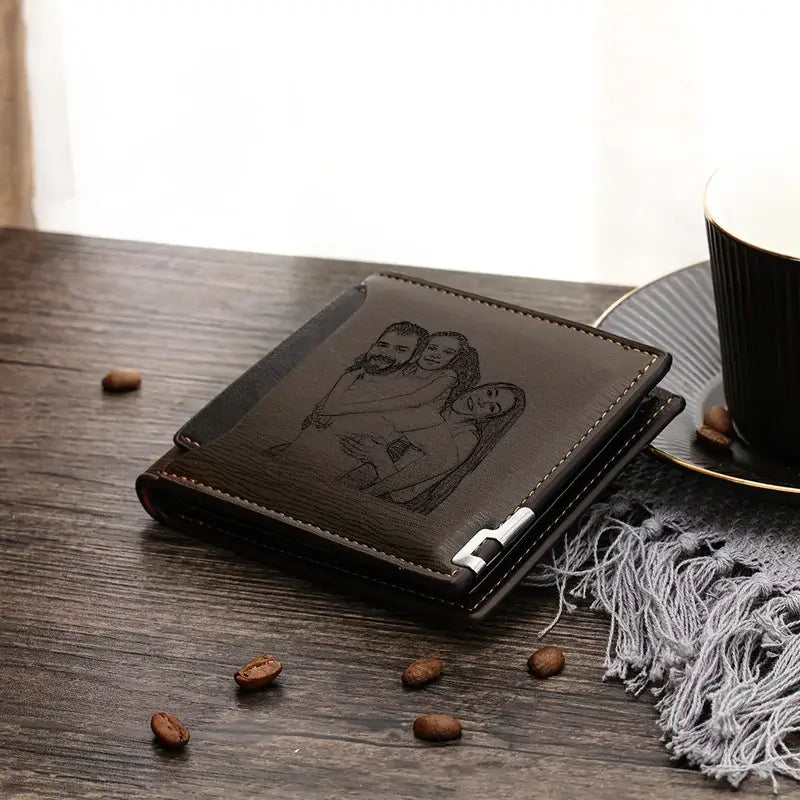 Personalised Men's Photo Wallet with Engraving