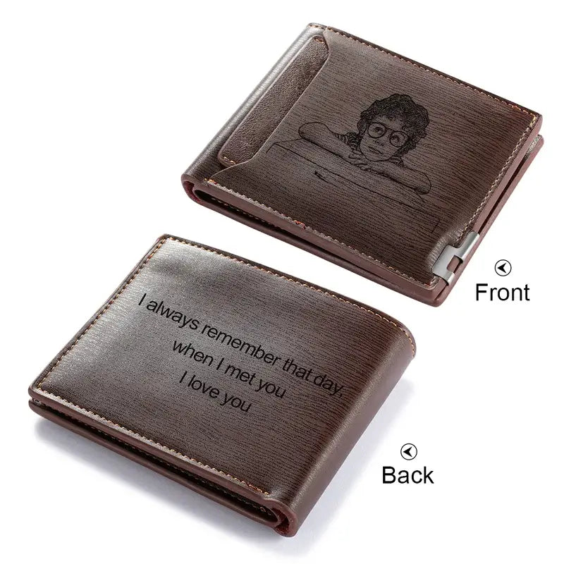 Personalised Men's Photo Wallet with Engraving