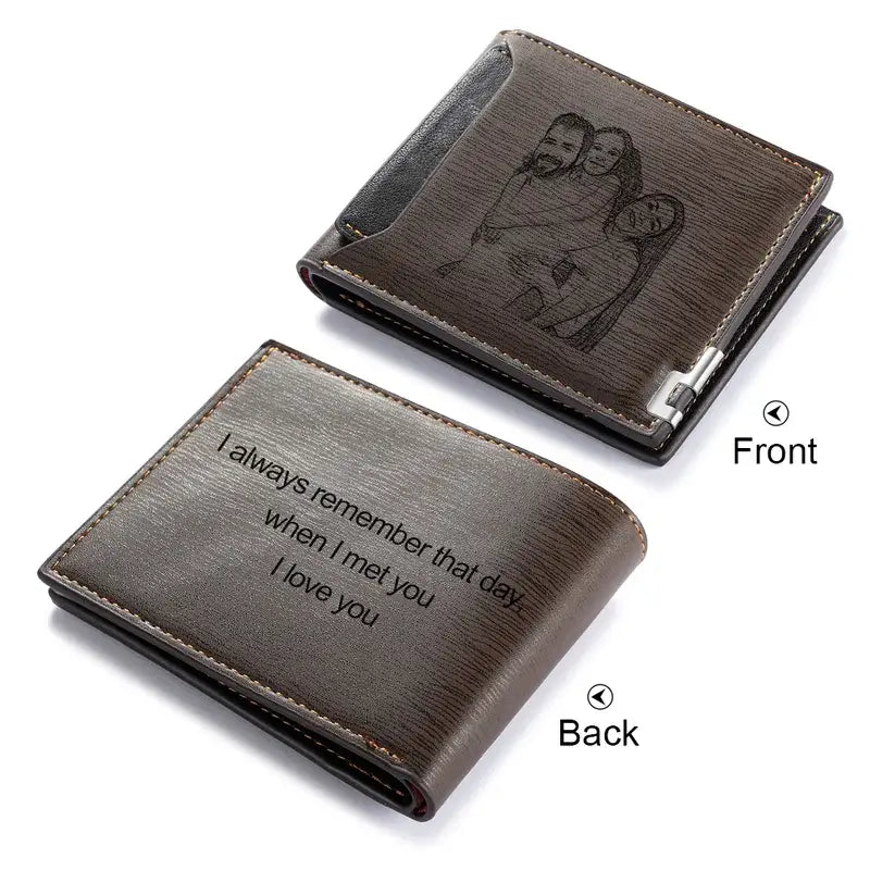 Personalised Men's Photo Wallet with Engraving