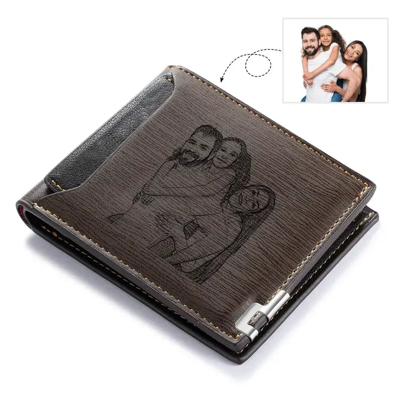 Personalised Men's Photo Wallet with Engraving