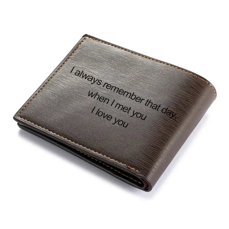 Personalised Men's Photo Wallet with Engraving