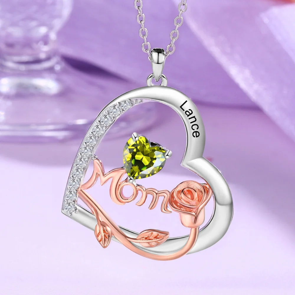 Personalised Mom Jewellery Necklace with Names Birthstones IfShe UK